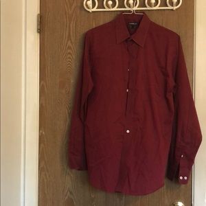 Croft And Barrow Dress Shirt Maroon 15 1/2 34/35